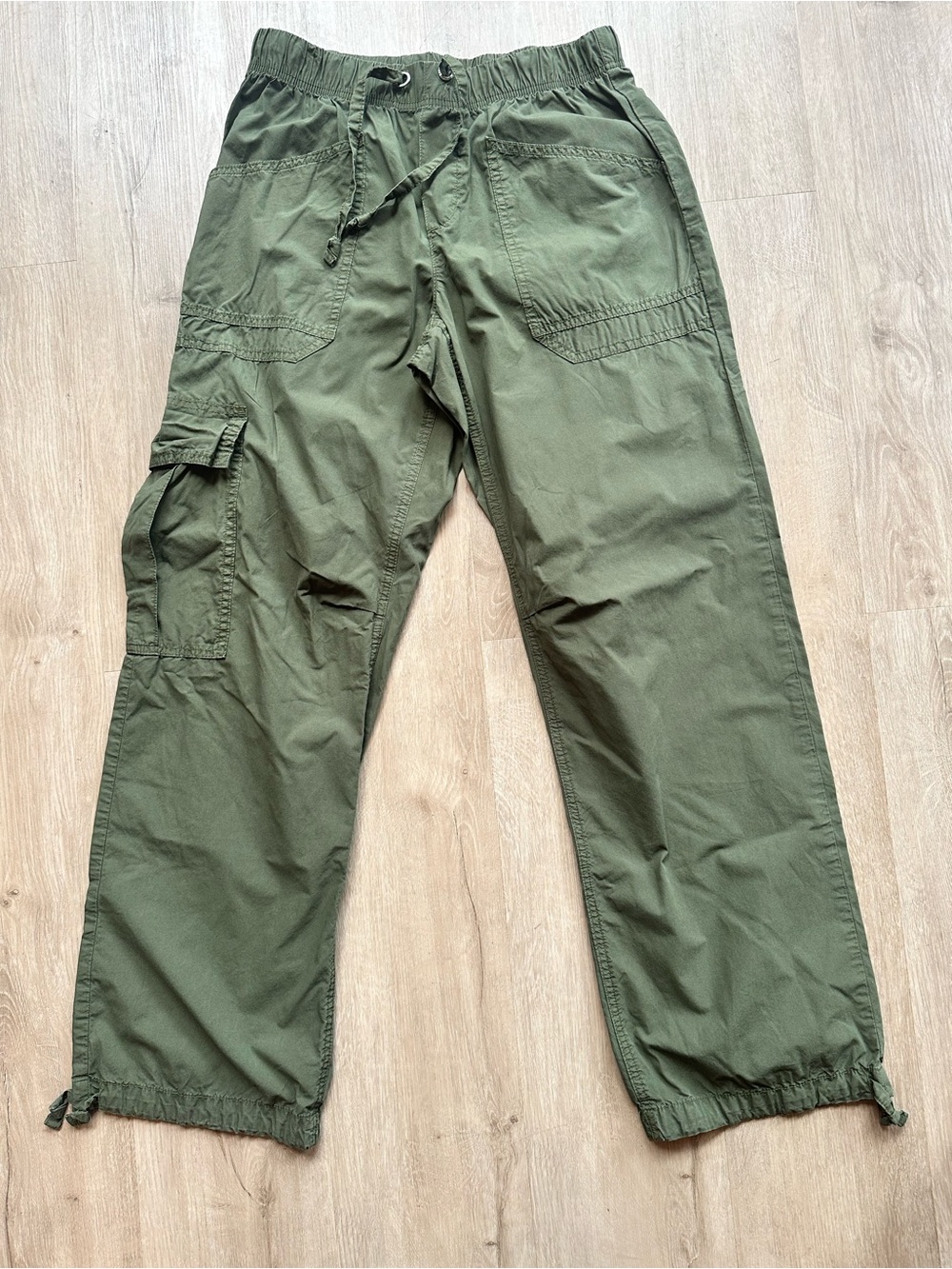 Aerie Olive Cargo Pants with Drawstring Waist